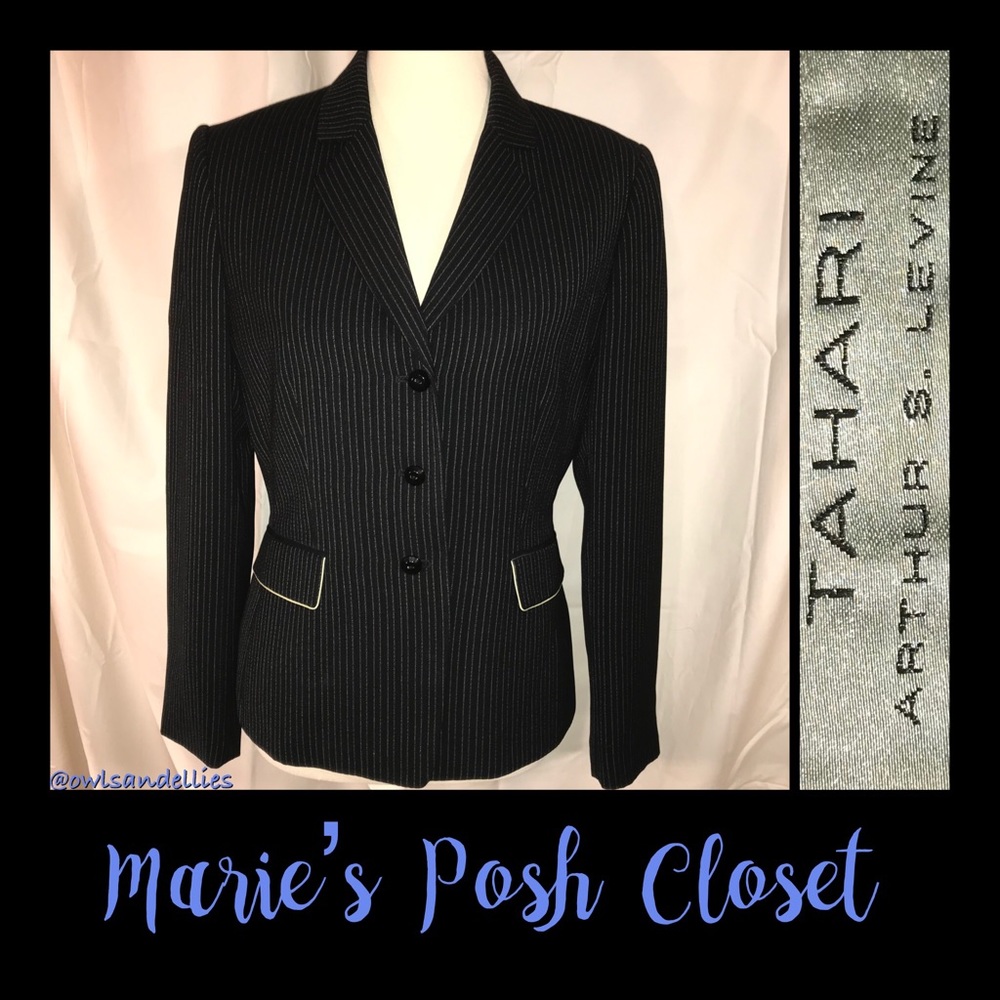 Black and Green Pinstriped Jacket